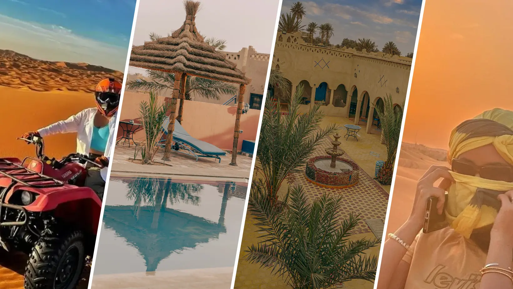 Traditional Moroccan dining experience at Hotel Les Roches Merzouga in the Sahara Desert.