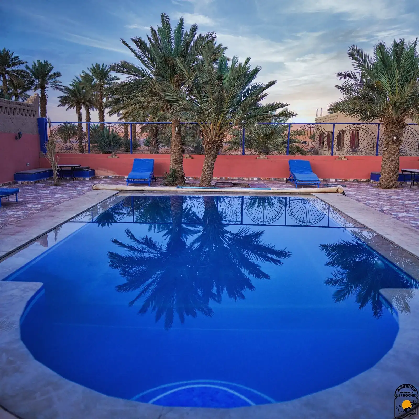 Pool with dune views